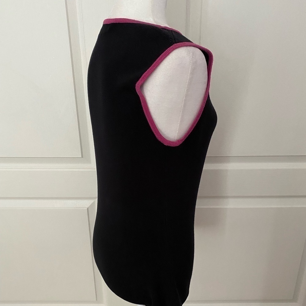 Karen Kane Black Silk Blend Tank Top L | Stretchy Luxe Sleeveless Blouse - Picture 2 of 10
